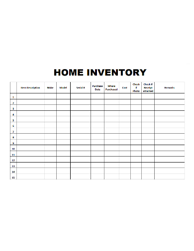 FREE 10+ Home Inventory Samples in MS Word | Google Docs | Google ...