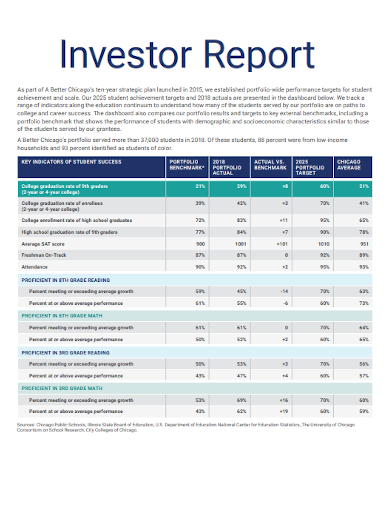 sample investor report