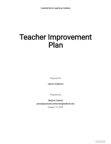 teacher improvement plan template