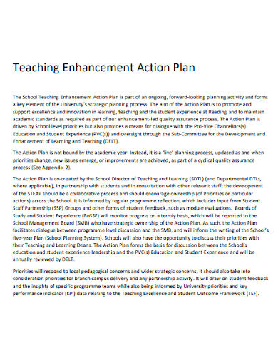 teacher teaching enhancement action plan