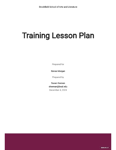 teacher training lesson plan template