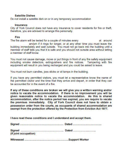temporary accommodation tenancy agreement