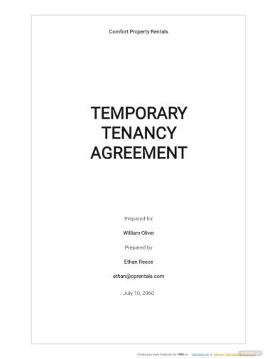 temporary tenancy agreement template