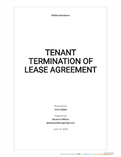 tenant termination of lease agreement template