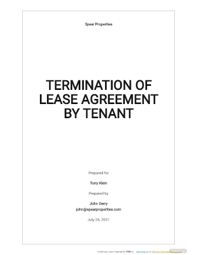 termination of lease agreement by tenant template