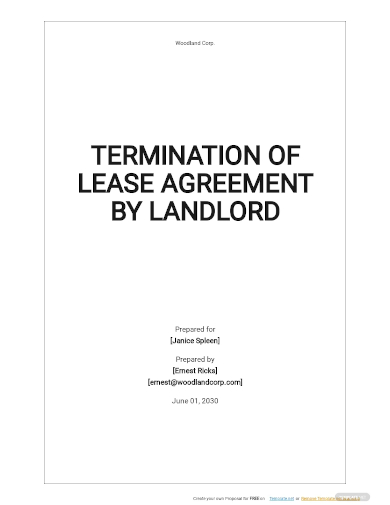 termination of lease agreement by landlord template