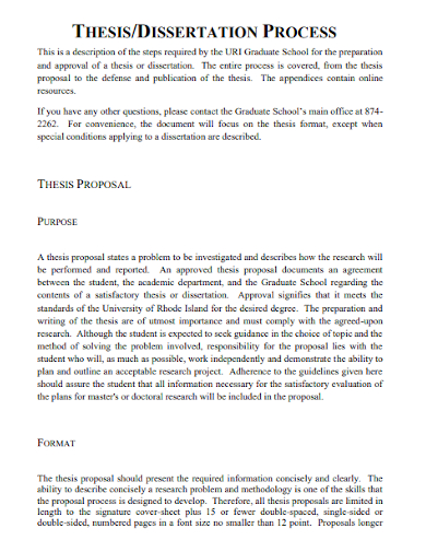 thesis dissertation proposal to defence