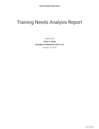 training needs analysis report