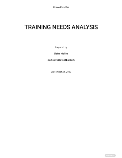 training needs analysis template
