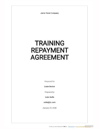 training repayment agreement template
