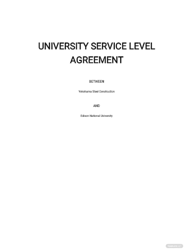 university service level agreement template