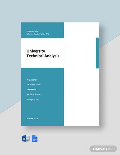 university technical analysis template