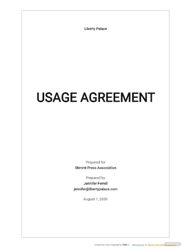 usage agreement template
