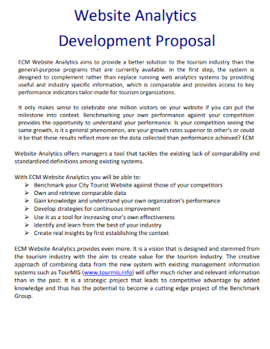 website analytics development proposal