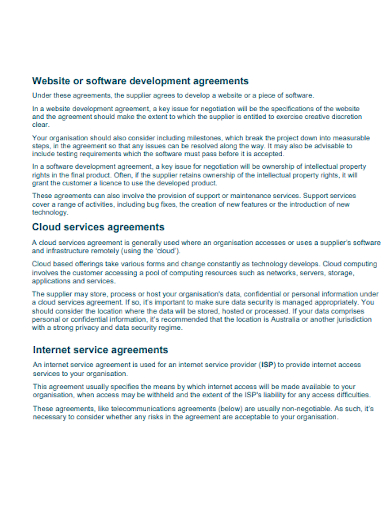 website or software development service agreement