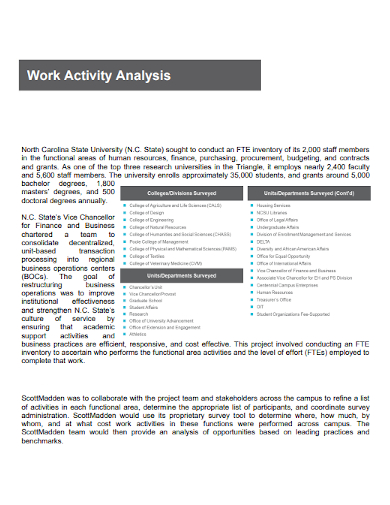 work activity analysis