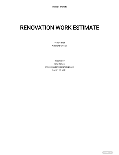 work estimate template