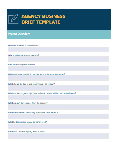 agency business brief template