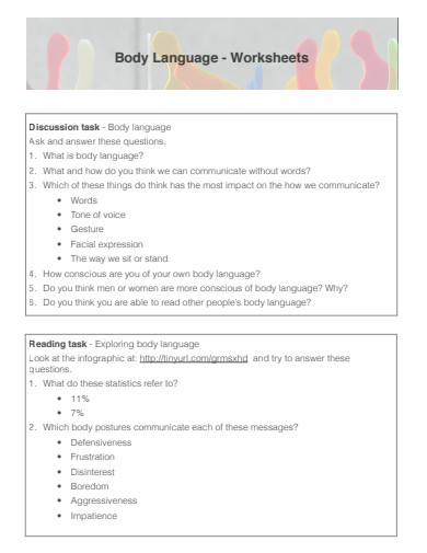 basic language worksheet