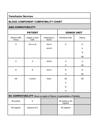blood type chart format