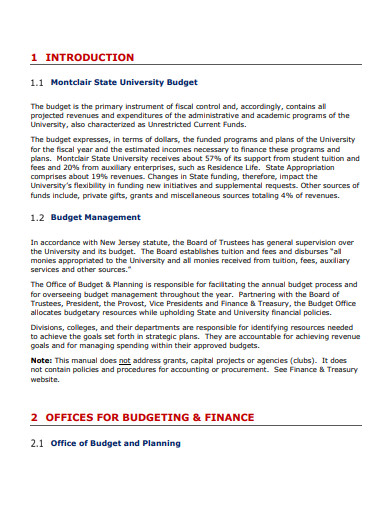budget policies and procedures