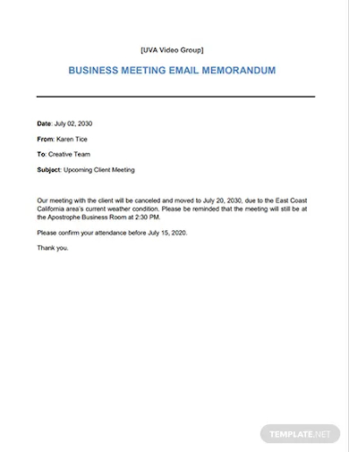 business email memo