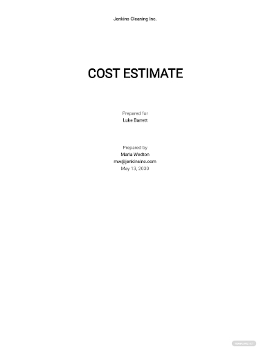 cost estimate template
