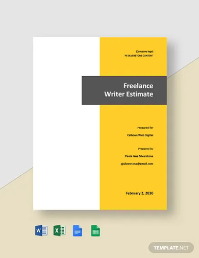 freelance writer estimate