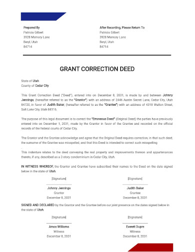 grant correction deed