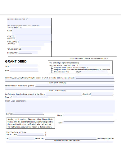 grant deed sample template