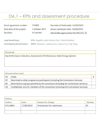 kpis assessment procedure template2
