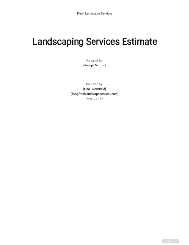 landscaping services estimate template
