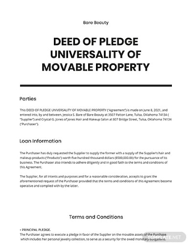 movable property deed
