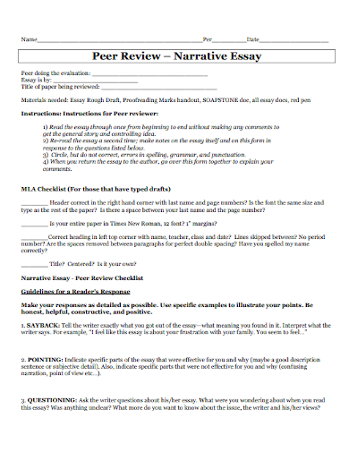 peer review narrative essay