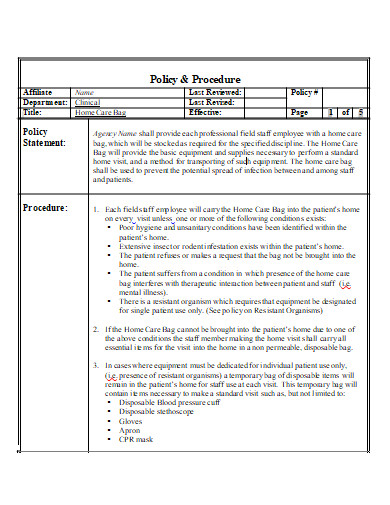 printable policy and procedure