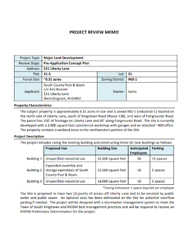 project review memo