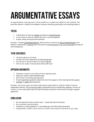 sample argumentative essay