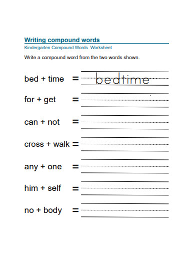 sample kindergarten worksheet