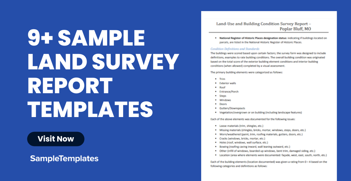 Sample Land Survey Report Template
