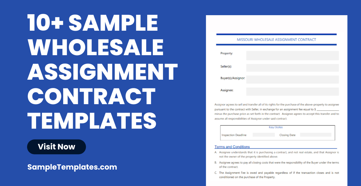 sample wholesale assignment contract template