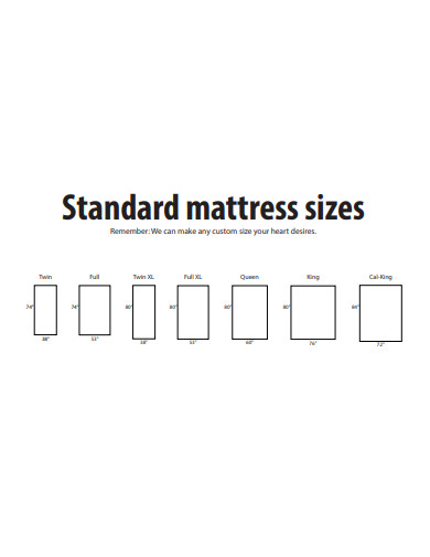 simple bed size chart