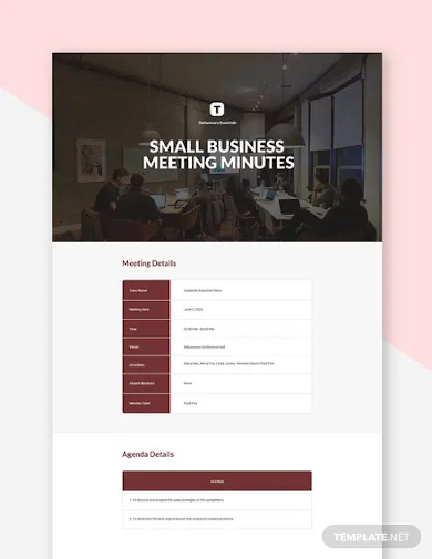 small business meeting minutes template