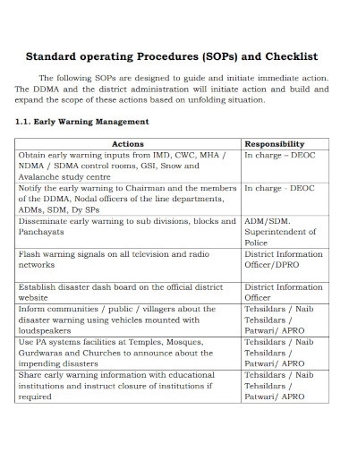 standard operating procedures checklist1