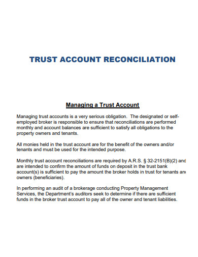 trust account reconciliation