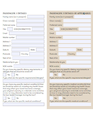 academy travel booking form 
