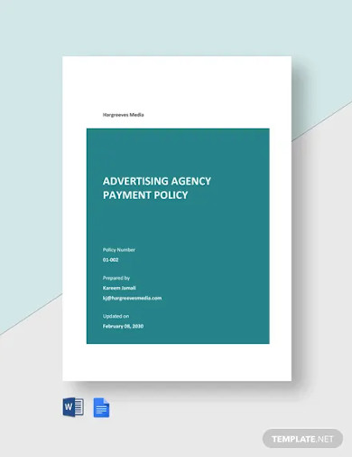 advertising agency payment policy