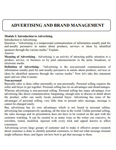 advertising brand management