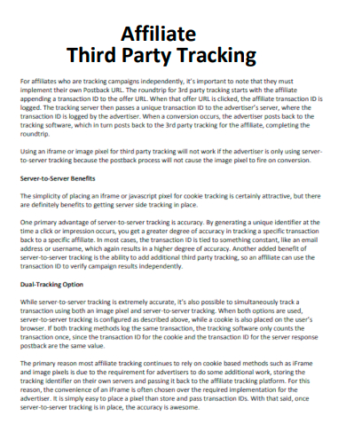 affiliate third party tracking
