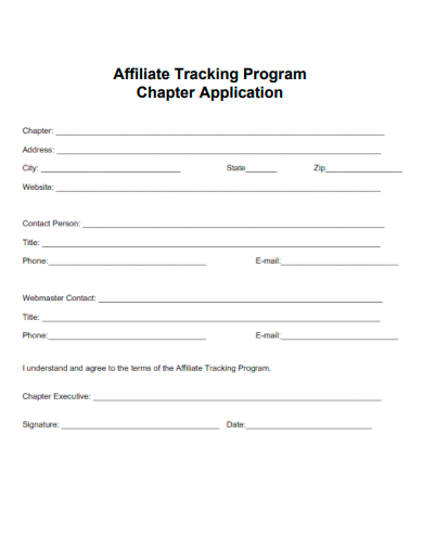affiliate tracking program chapter application