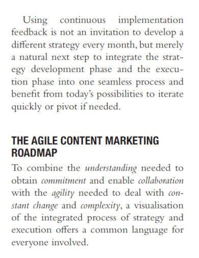 agile content marketing roadmap